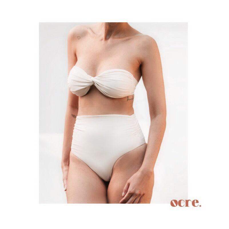 Hot Pants Drapeado - OCRE. moda praia consciente