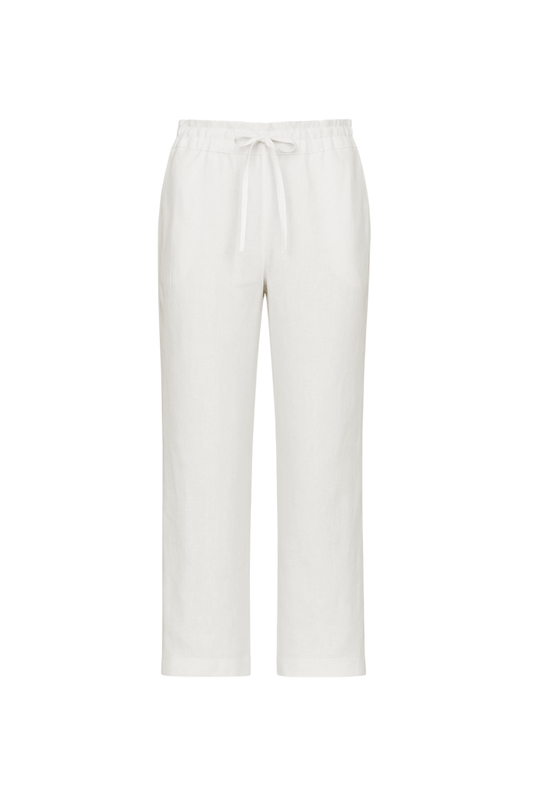 Calça Amarração Linho Puro | Off-white