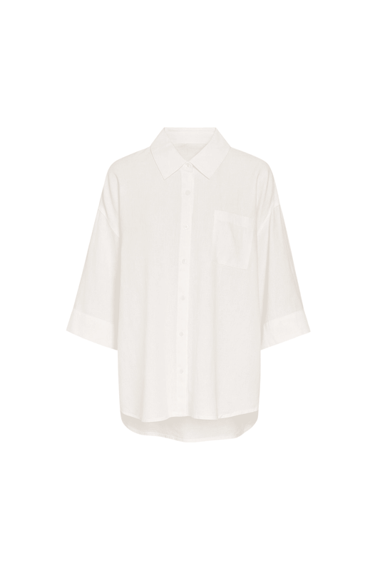 Camisa Manga 3/4 Linho Puro | Off-white